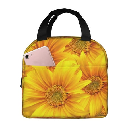 Insulated Lunch Bag for Women Men - 3D Sunflowers Leakproof Cooler Lunch Box for Women Men  Lunch Tote Bags for Work School Picnic Travel