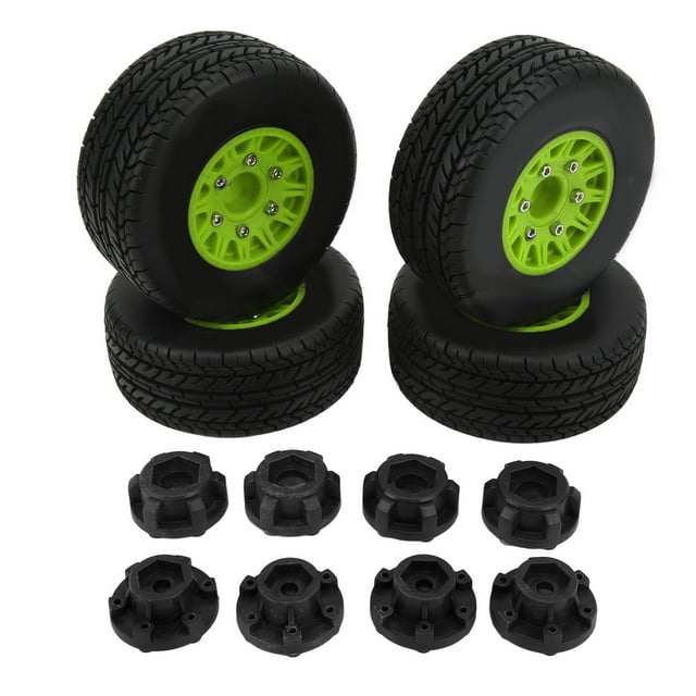 Pneus de Camion de Course Courte de RC, Roue de Camion de RC Meilleure Adhérence Portent la Texture Inégale Résistante de Caoutchouc d'Amortissement pour le Vert de Remplacement