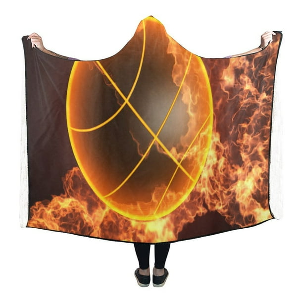 ASHLEIGH Basketball Hooded Blanket Wearable Blanket Comfortable Hooded
