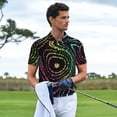 thumbnail image 3 of Fotbe Rainbow Glitter Camiseta Polo de Golf para Hombre con Estampado – Camisa Deportiva Transpirable con Cuello Abotonado-X-Large, 3 of 6