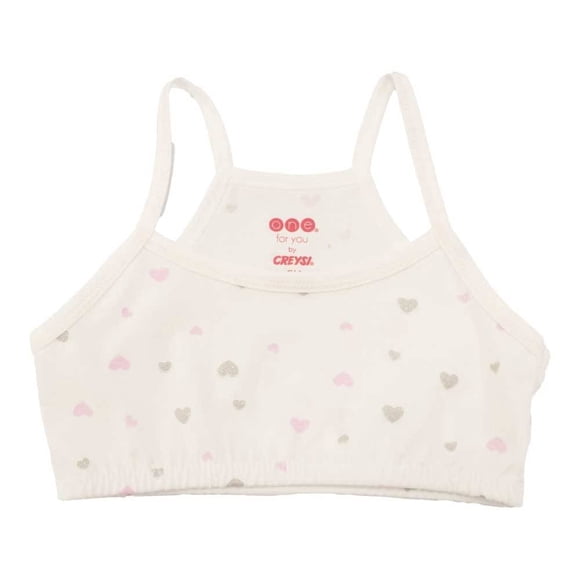 Corpiño Baby Creysi para Niña Estampado Corazones Blanco Talla G