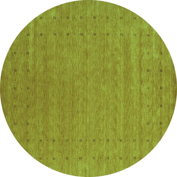 Ahgly Company Indoor Round Abstract Turquoise Blue Contemporary Area Rugs, 4' Round