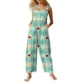 thumbnail image 2 of Women Valentines Baggy Overall Cute Heart Pattern Printed Wide Leg Rompers Long Valentine Overalls with Pockets, 2 of 6