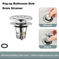 thumbnail image 2 of TNOBHG Pop-up Brass Core Sink Stopper Bathtub Drain 2-in-1 Hair Catcher Strainer Easy Installation for Bathroom Universal Fit Long-lasting Anti-clogging, 2 of 8