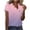 Pink, variant on Raeneomay Button Down Shirts for Women Fashion Women Summer Print V-Neck T-Shirt Short Sleeve Casual Blouse Tops