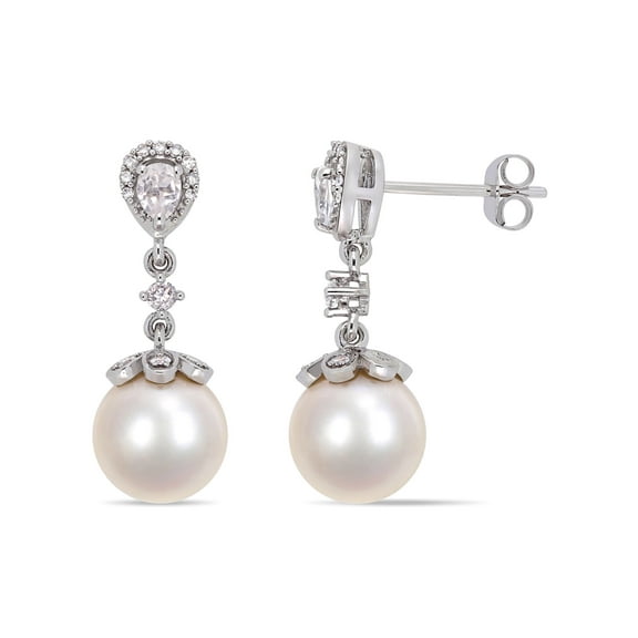Everly Women's Cultured Pearl 10k White Gold Earrings
