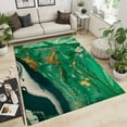 thumbnail image 2 of Modern Emerald Green Area Rug For Living Room, Luxury Green Marble Kids Rugs, Golden Pattern Floor Rugs For Entrance Dining Room Patio Bedroom Bedside Carpet, 2 of 7