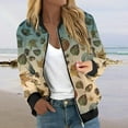 thumbnail image 2 of Women's Casual Lightweight Bomber Jacket with Cute Ghost Pattern Zip Up Coat for Fall and Winter, 2 of 5