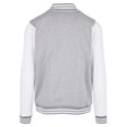 thumbnail image 4 of Build Your Brand - Chaqueta Basic College para Hombre (Gris Jaspeado, Blanco), 4 of 5