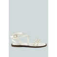 thumbnail image 2 of CORRIANE Studs Embellishment Off White Strappy Sandals, 2 of 7