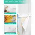 thumbnail image 3 of No Hook Shower Curtain with Snap in Liner, Yellow Watercolor Sunflower Retro Hotel Shower Curtains for Bathroom, Washable Shower Curtain Liner Set with Mesh Top Window, 36"x72", 3 of 6