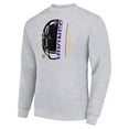 thumbnail image 2 of Men's Starter Heather Gray Minnesota Vikings Half Helmet Team Graphic Tri-Blend Fleece Pullover Sweatshirt, 2 of 3