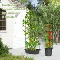 thumbnail image 2 of Gymax 2 Pack Garden Planters w/ Trellis Adjustable Height & Self-watering System, 2 of 10
