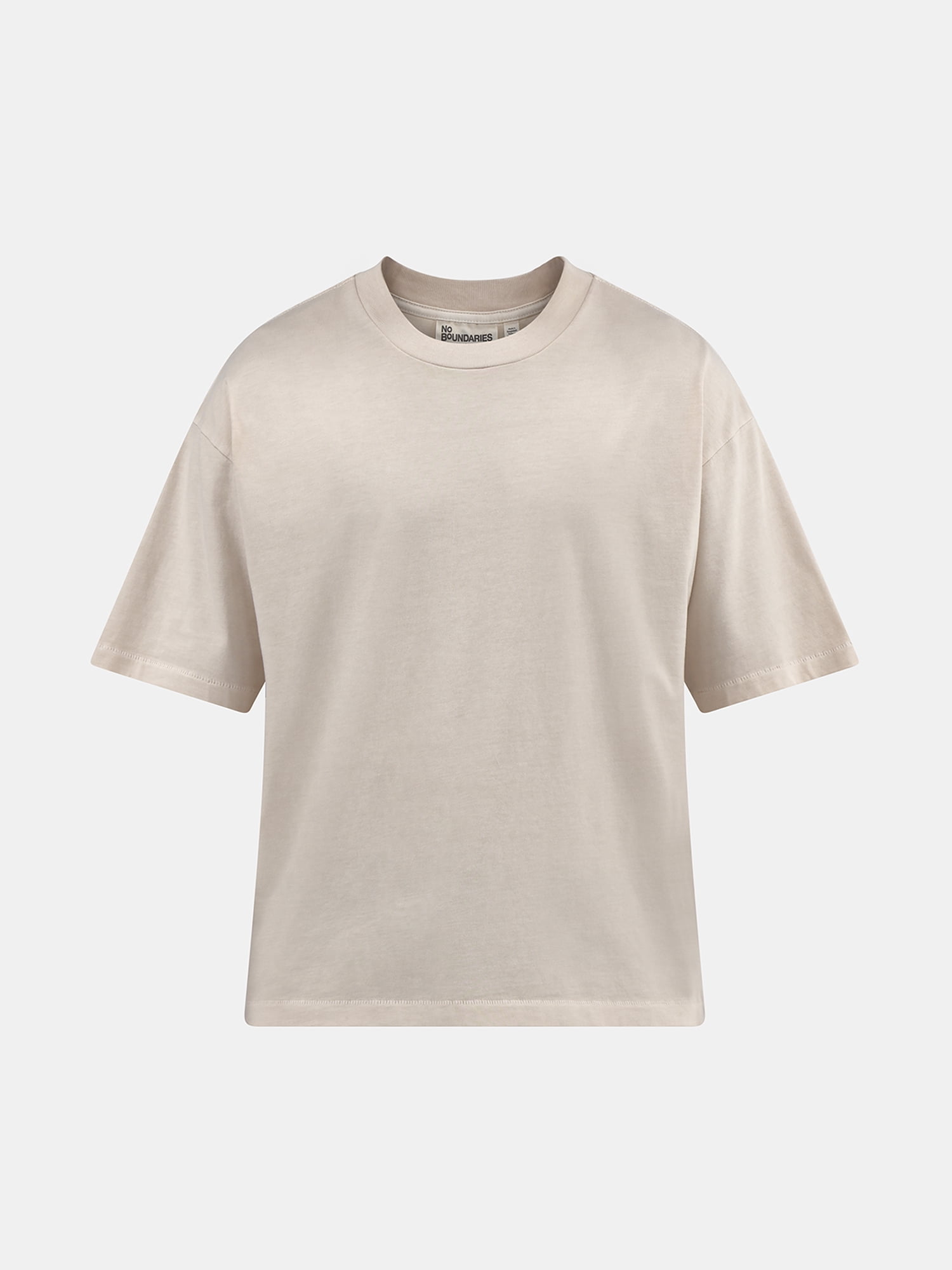 No Boundaries Cotton Oversized Cropped Tee with Short Sleeves, 2-Pack, Men's and Big Men's XS-5XL