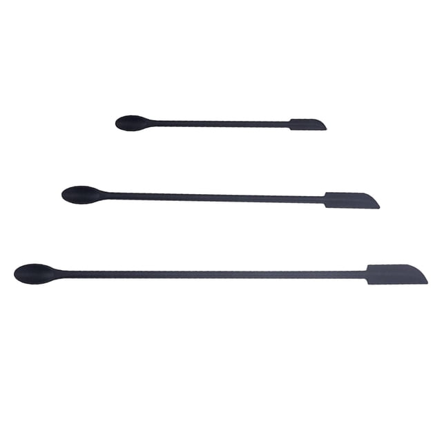 Juego de 3 mini s de silicona, de alimentos, doble cabeza, pequeña para cocina y belleza, mini reutilizable pequeña Negro Sunnimix Miniespátula de silicona