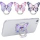 thumbnail image 2 of 3 piezas de soporte de anillo para teléfono celular con forma de mariposa, lindo soporte de dedo de metal pintado con patrón de mariposa, soporte de anillo para teléfono con rotación de 360 grados, 2 of 5