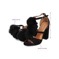 thumbnail image 7 of New Women Heart.Thentic ELENA-10 Faux Suede Peep Toe Pom Pom Block Heel Sandal, 7 of 7