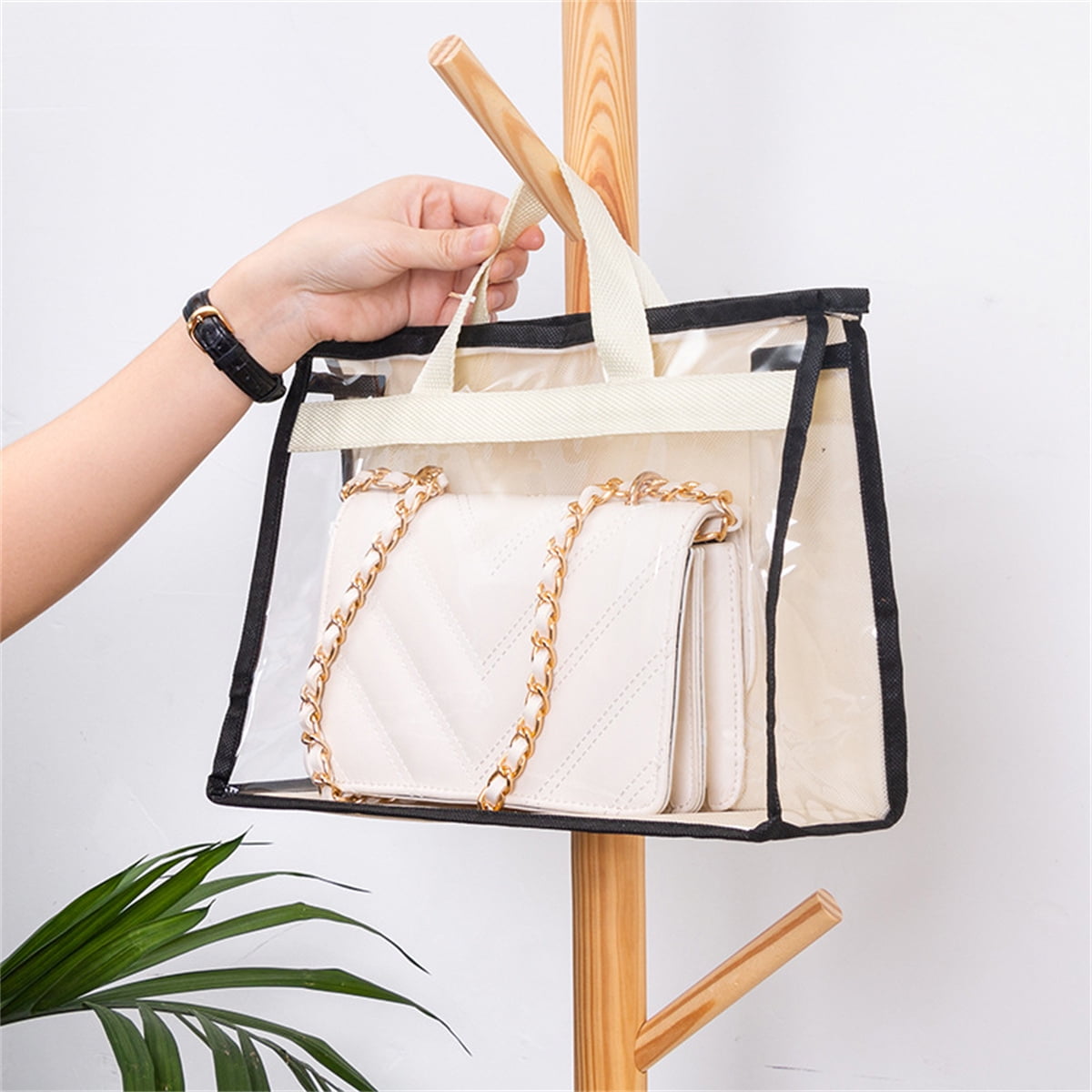  Interesse 9 Pack Dust Bags for Handbags, Clear Handbag and Purse  Storage Organizer for Hanging Closet with Zipper, Handles and Hook : Home &  Kitchen