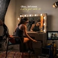 thumbnail image 3 of Ember Interiors Ibbie Modern Greige Makeup Vanity with Glass Top and Lighted Mirror, 3 of 11