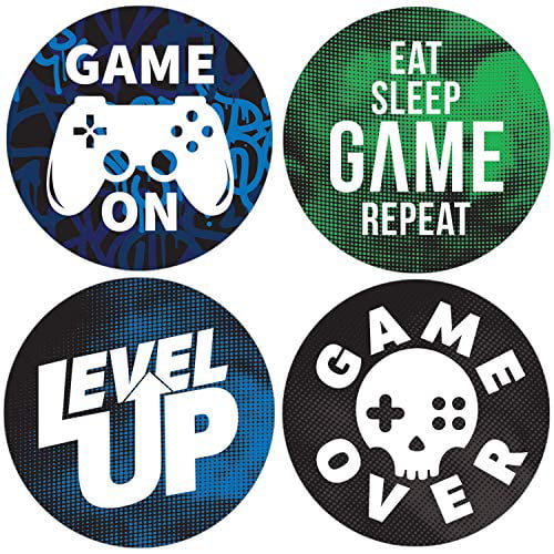 10 set Gamer Wristbands Video Game Birthday Party Favors Gift for Kids Finger Lights Badges Goodie Bags for Gaming Kids-60Pcs Classroom Prizes Rewards Stamps Keychains 