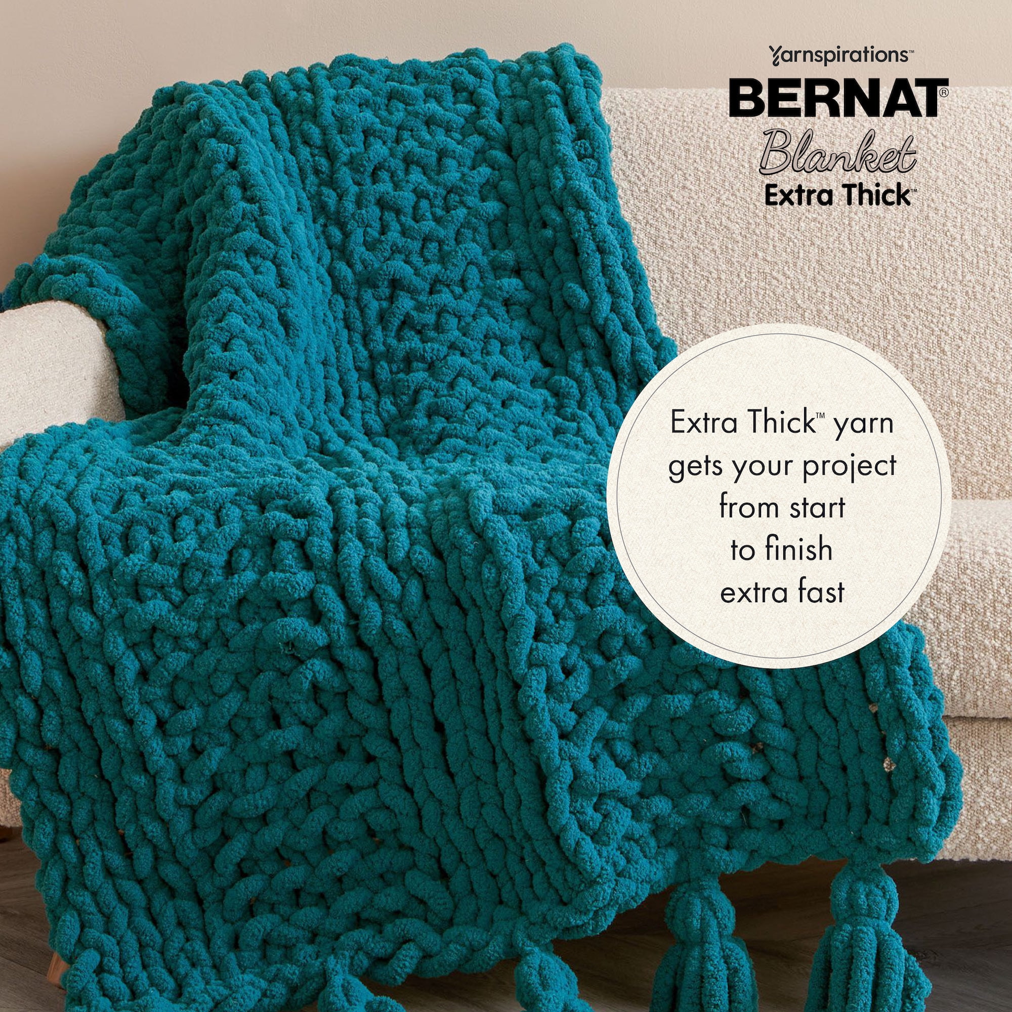 Bernat® Blanket Extra Thick™ #7 Jumbo Polyester Yarn, Clay 21.2oz/600g, 72  Yards