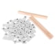 thumbnail image 5 of 100 tarjetas de madera con letras minúsculas del alfabeto y 2 soportes para manualidades y bodas. Blanco, 5 of 6