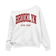 thumbnail image 3 of Shadoumai Girls Off the Shoulder Sweatshirts Brooklyn Letter Print Tops Cute Trendy Fall Pullover for Teen Girl Long Sleeve Kids Clothes, 3 of 6