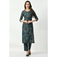 thumbnail image 3 of S MAJIDA Kurta Set for Women Ethnic Motifs Polyster Blend Kurta Pant Dupatta with 3/4 Sleeve, 3 of 5