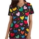 thumbnail image 1 of TaTaai Valentine Day Print Women Scrub Top Pure Cotton Loose Fit Short Sleeve V Neck Patch Pocket Soft Stretch Medical Work Casual Wear Gift, 1 of 5
