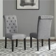 thumbnail image 4 of Roundhill Furniture Kerbau 5 Piece Transitional Polyester Foam Tufted Dining Table with Chairs, Gray, 4 of 9