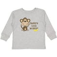 thumbnail image 3 of Inktastic Daddy's Little Monkey Boys or Girls Long Sleeve Toddler T-Shirt, 3 of 5