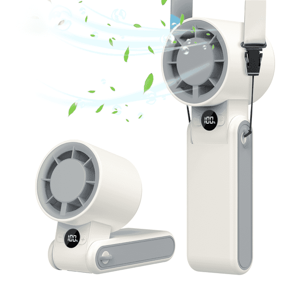 Portable Handheld Turbo Fan, 199-Gear High Speed Wind 5000mAh Rechargeable Up to 12 Working Hours, 3 IN 1 Hand Fans for Outdoor Activities, Travel, Beach