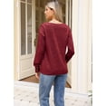 thumbnail image 3 of DARING DIVA Women's V Neck Long Sleeve Casual Knit Tunic Sweater XL Dark Red, 3 of 6