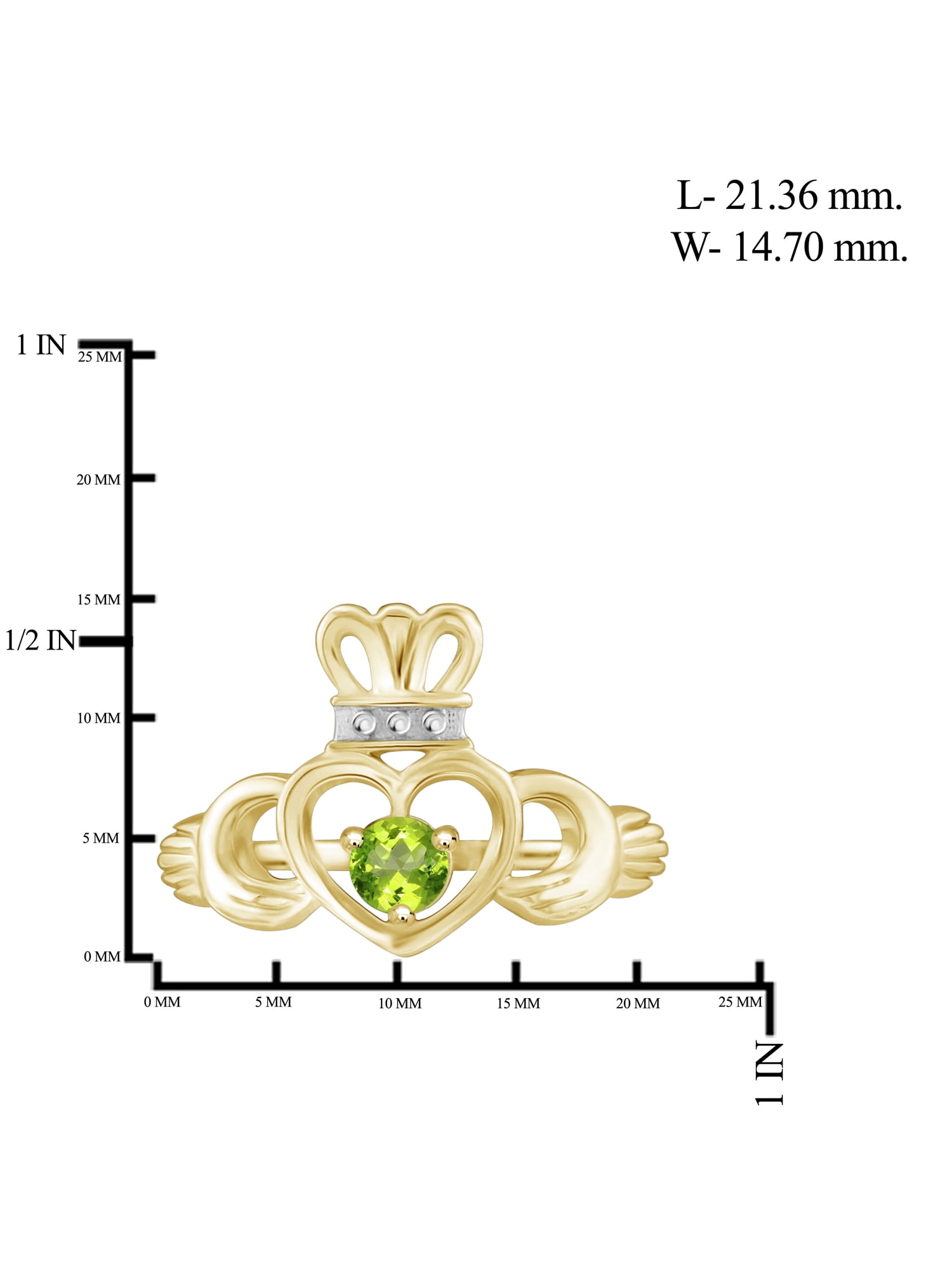 JewelersClub Peridot Ring Birthstone Jewelry – 0.25 Carat Peridot 14K Gold Plated Silver Ring Jewelry – Gemstone Rings with Hypoallergenic 14K Gold Plated Silver Band