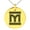 Gold, variant on Stainless Steel Letter M Initial Empire Monogram Engraved Small Medallion Circle Charm Pendant Necklace