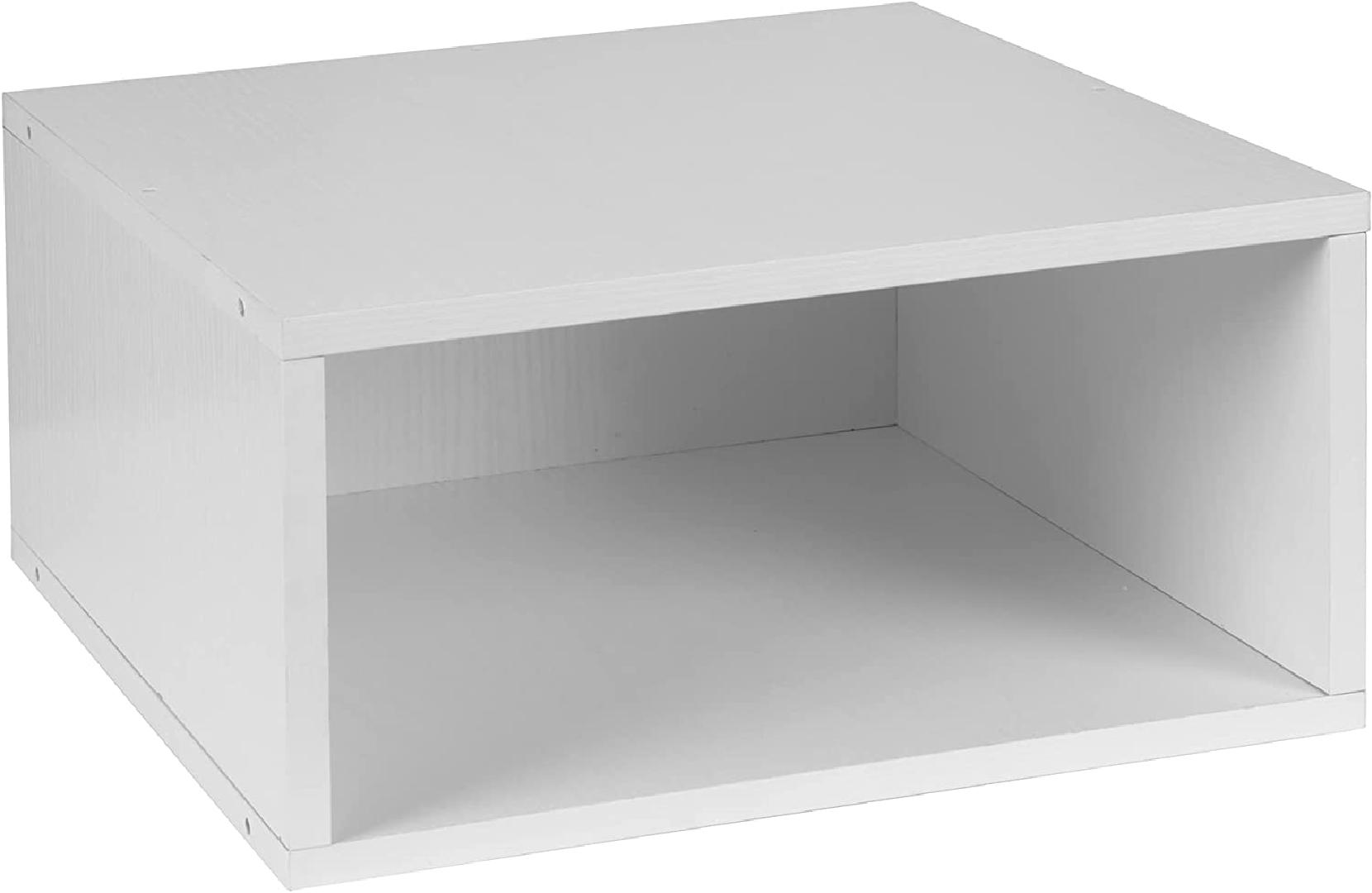 Niche Cubo Half Size Stackable Storage Cube White Wood Grain