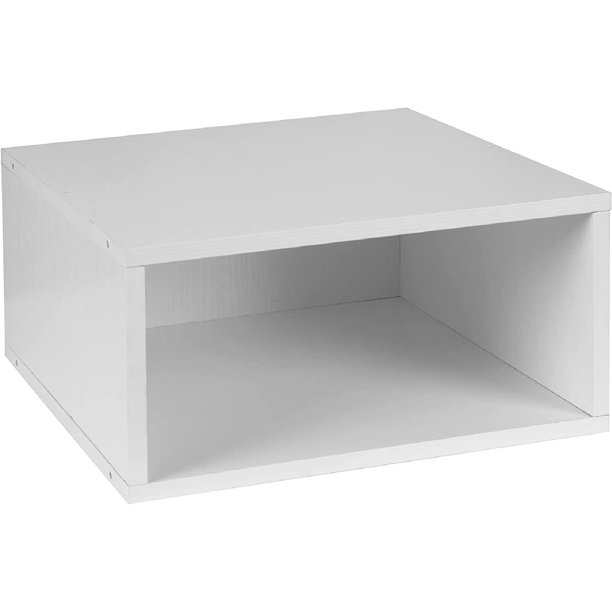 Niche Cubo Half Size Stackable Storage Cube White Wood Grain