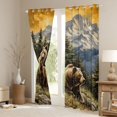 thumbnail image 3 of Homewish Wildlife Bear Curtains Pack of 2 (42x84 Each) for Kids Teens,Jungle Animal Curtains Blackout,Green Blue Brown Bedroom Curtains,Super Cozy Room Decor, 3 of 6