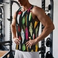 thumbnail image 5 of KLL Colorful Fishing Lures Print Men's Muscle Gym Workout Stringer Tank Tops Bodybuilding Fitness T-Shirts Tank Tops Men-4X-Large, 5 of 7