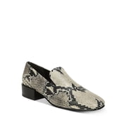VIA SPIGA Womens Brown Snakeskin Padded Baudelaire Square Toe Block Heel Slip On Leather Loafers Shoes 7.5 M