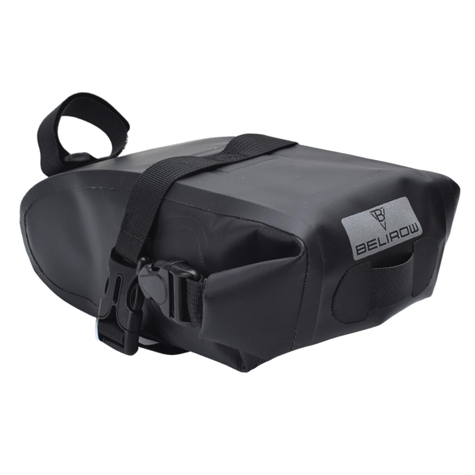 Sacoche Selle Vélo Grande Capacité – 1L, PVC Cuir, Bande Réfléchissante, 18x9,5x10,5 Cm