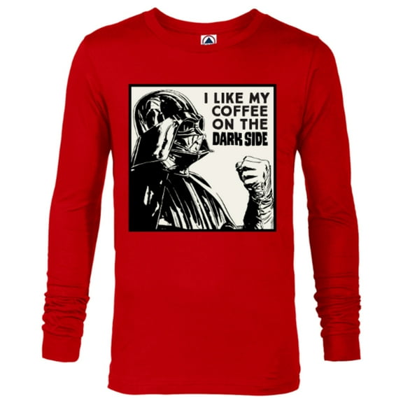 Star Wars Darth Vader I Like My Coffee On the Dark Side - Long Sleeve T-Shirt for Men - Customized-New Red