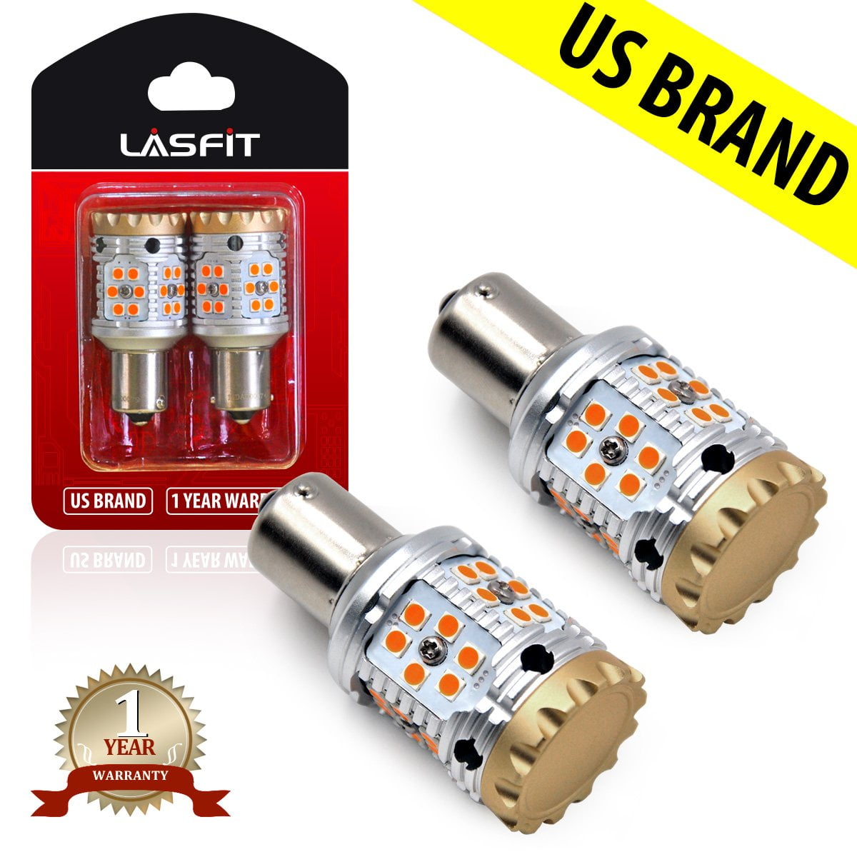 LASFIT BAU15S LED Bulbs, 7507 1156PY PY21W LED Turn Signal Light