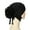 Black, variant on Women Solid Big Flower Turban Beanie Hat Stretch Cap Headwear Hair Wrap Headwrap