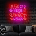 thumbnail image 3 of C-CRAFT Hugs Kisses Valentine Wishes Neon Led Light Up 38 inch for Valentine's Day Wall Decor, 3 of 5