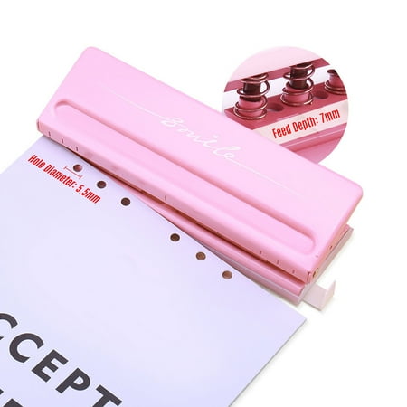 Adjustable 6-Hole Desktop Punch Puncher for A4 A5 A6 B7 Dairy Planner