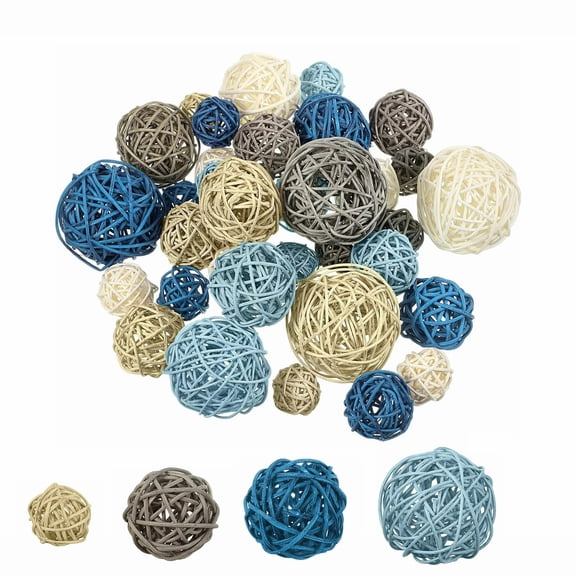 BlinkL Multicolor Valentine's Day Wicker Decorative Balls 36 Count