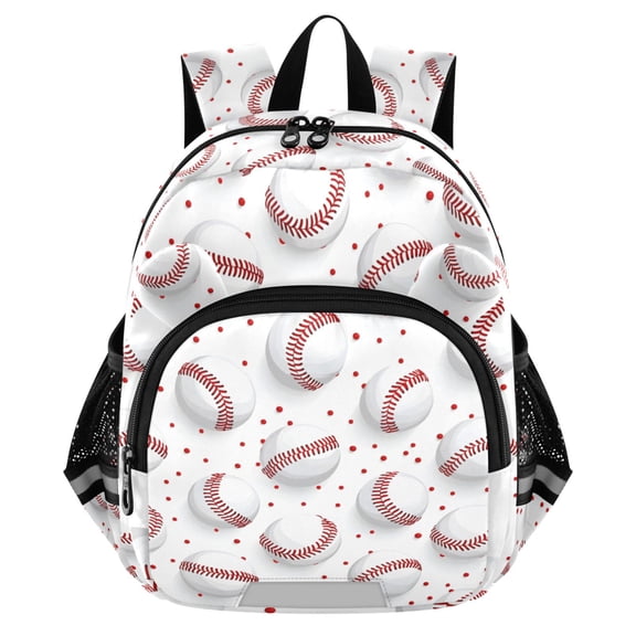 ALAZA Baseball on White Mini Backpack School Bookbag Age 3-7 Medium