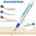 thumbnail image 3 of Lote de 6 marqueurs de trous de perçage – Crayons de menuisier – Crayon marqueur à pointe extra longue de 30 mm pour menuisier ou Construction, pour bien travailler sur le bois, le plastique, l', 3 of 5