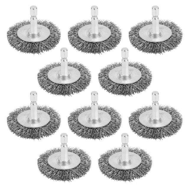 Cepillo de alambre WUBOECE de acero con alto contenido de carbono, 10 piezas, 2 pulgadas